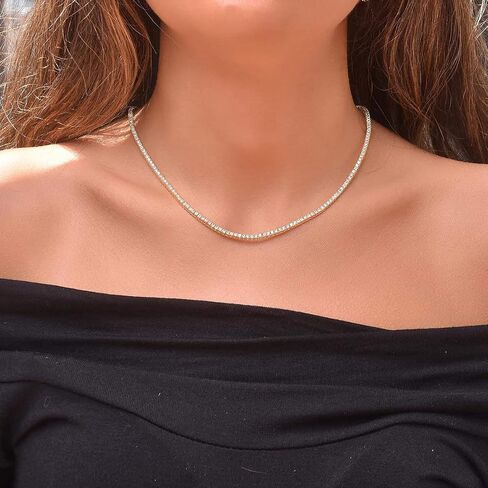 Bling Bling NY Unisex Anti-Tarnish Micro Skinny 2mm Real Solid 925 Sterling Silver one Row Tennis Chain AAA CZ Choker Necklace 16-30" Bracelet 6.5-8.5'' Anklet 9-10'' in Saudi Arabia