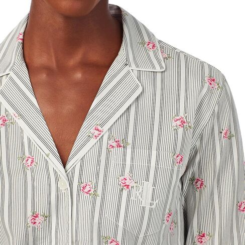 LAUREN Ralph Lauren Long Sleeve Notch Collar Long PJ Set in Kuwait