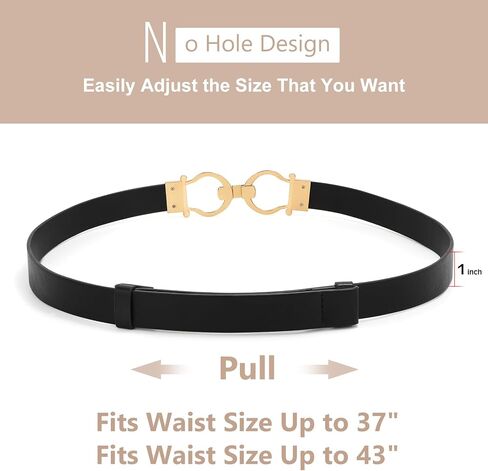 WHIPPY عبوة من 2 أحزمة جلدية رفيعة للسيدات حزام خصر رفيع مع إبزيم ذهبي لفساتين الفساتين in Kuwait