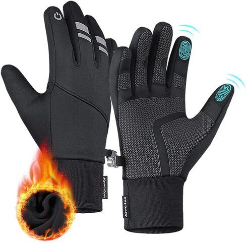 Thermal Winter Gloves for Men Women, Running Gloves for Cold Weather, Touchscreen Waterproof Gloves Anti-Slip Black Gloves for Running Cycling Driving and Hiking in Saudi Arabia