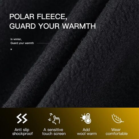 Thermal Winter Gloves for Men Women, Running Gloves for Cold Weather, Touchscreen Waterproof Gloves Anti-Slip Black Gloves for Running Cycling Driving and Hiking in Saudi Arabia