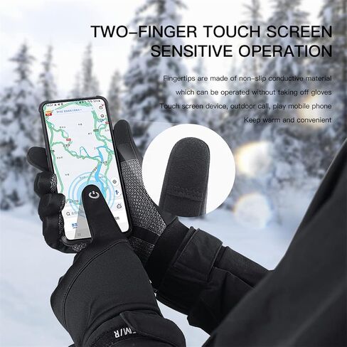 Thermal Winter Gloves for Men Women, Running Gloves for Cold Weather, Touchscreen Waterproof Gloves Anti-Slip Black Gloves for Running Cycling Driving and Hiking in Saudi Arabia