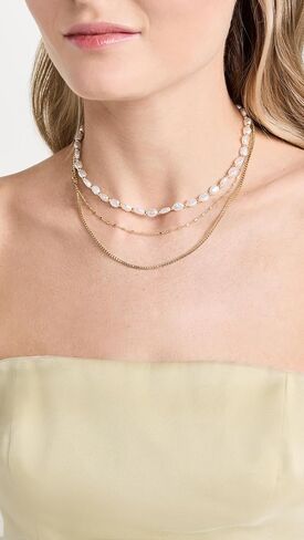 Women's Pearl and Gold Bead Layered Necklace in Saudi Arabia