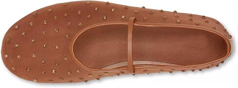 Rhinestone Mesh Ballet Flats for Women Crystal Embellished Mary Jane Flats Stretch Band Ballerina Shoes in Saudi Arabia