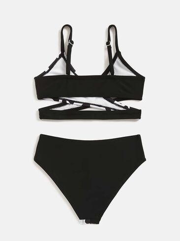 WDIRARA Toddler Girl's 2 Piece Sets Bathing Suits Cow Print Criss Cross Wrap Spaghetti Strap Bikini Swimsuit in Saudi Arabia