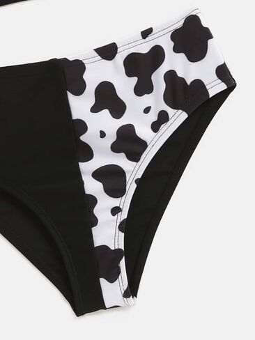 WDIRARA Toddler Girl's 2 Piece Sets Bathing Suits Cow Print Criss Cross Wrap Spaghetti Strap Bikini Swimsuit in Saudi Arabia