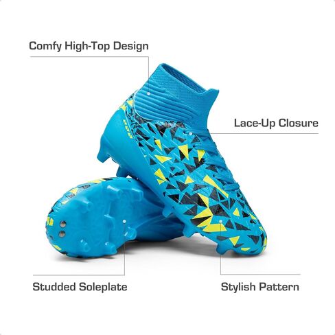 DREAM PAIRS Boys Football Cleats Youth High Top Firm Ground Soccer Shoes for Little/Big Kids in Saudi Arabia