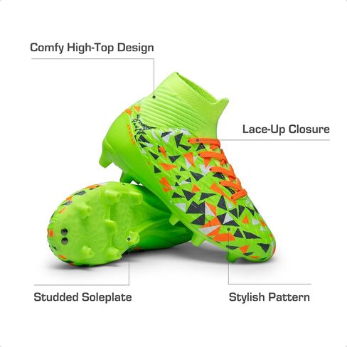 DREAM PAIRS Boys Football Cleats Youth High Top Firm Ground Soccer Shoes for Little/Big Kids in Saudi Arabia