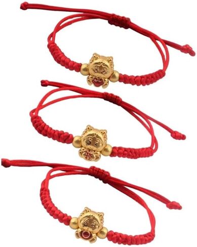 Azusa Sun 2024 السنة الجديدة للتنين الأحمر سلسلة أساور منسوجة يدويًا قابلة للتعديل مجموعة سوار حبل أحمر محظوظ الصينية زودياك الحيوان التنين حبل سلسلة التفاف سوار للنساء الرجال الربيع مهرجان السنة الجديدة مجوهرات هدية in Kuwait