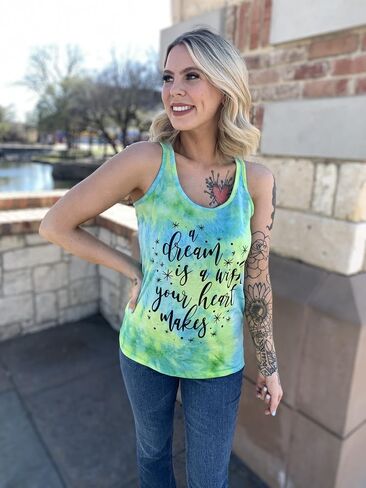 A Dream is A Wish Your Heart Makes Tank Tops Women Summer Funny Letter Print Casual Sleeveless Tank Tops in Saudi Arabia
