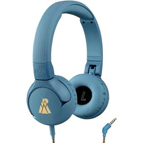 POGS Kids Wired Headphones | The Elephant 2 | Adjustable, Durable Headphones for Kids 3+ | Limited to 85 dB, Microphone | On-Ear | Music-Sharing Function Safe 3.5mm Audio Cable (3.2ft) (rBlue)