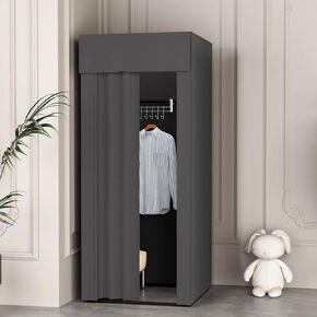 Clothing Store Fitting Room, Portable Changing Room, Privacy Screen Partition with Shading Curtain Movable Dressing Room，Temporary Wall for Outdoor Activities Shopping Malls, Grey