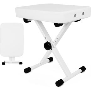 TENTOTEN Piano Bench Folding Piano Stool, Comfortable Memory Foam Piano Seat Adjustable Piano Chair with Flannel Top Padded Keyboard Bench, Non-Skid Design Keyboard Stool