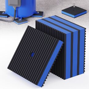 2" × 2" × 7/8"Air Compressor Isolation Pads,3/8"Pre-Drill Hole Vibration Isolator Pad,Heavy Duty Ribbed Rubber Anti Vibration Isolation Pads,mechanica Vibration Pads for Air Conditioner,HVAC - 4 PCS
