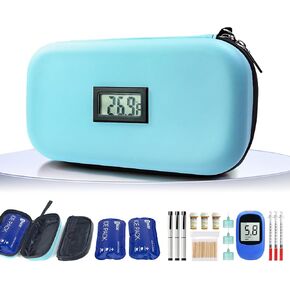 Gosemai 24h Insulin Cooler Travel Case TSA Approved Medication Diabetic Cooler For Travel With Thermometer Temperature Display Refrigerated Medicine Organizer Bag With 2 Ice Pack