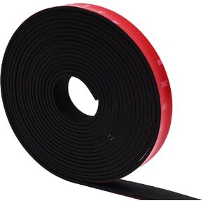 Neoprene Rubber Strips, Self-Adhesive Rubber Strip Roll with Adhesive Backing for Seals DIY Gaskets Craft Pads Warehouse Flooring Rubber Strips(1" Wide x 1/8" Thick x 10' Long)