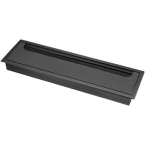 uxcell Cable Hole Cover, 269 x 68mm Aluminum Alloy Square Desk Wire Cord Cable Grommets Hole Cover for Office PC Desk Cable Cord Organizer, Black