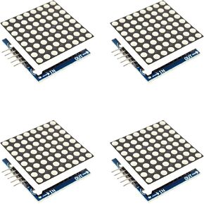 LED Matrix Display FC16 8x8 for Arduino, ESP32, ESP8266, Raspberry Pi, 4 Pieces