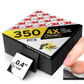 X-bet MAGNET Magnetic Squares - Industrial Flexible Sticky Magnets - Peel & Stick Magnetic Sheets, Tape Alternative to Magnetic Stickers, Magnetic Strip (250)