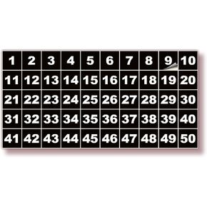 ملصقات أرقام متتالية سوداء iSYFIX - من 1 إلى 50، 1 بوصة، مجموعة واحدة - ملصق فاخر ذاتي اللصق من الفينيل مثالي للمخزون، والتخزين، والتنظيم، والصناديق، وصناديق الأدوات، والخزائن والمزيد، داخلي/خارجي