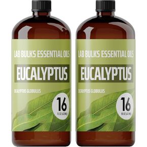 Lab Bulks Eucalyptus Essential Oil 16 oz Bottle, for Diffusers, Home Care, Candles, Aromatherapy, Eucalyptus Oil Spray – 1 Pack