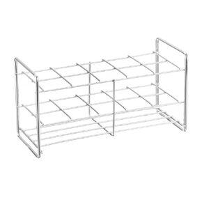 PATIKIL 24 Holes Tube Rack, 27mm Square Hole 304 Stainless Steel 3 Layer Tube Holder Stand with Handle Suitable for 27mm Dia Tube for Lab Scientific Experiments