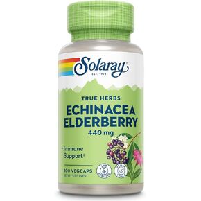SOLARAY Echinacea and Elderberry Capsules, 440 mg | 100 Count