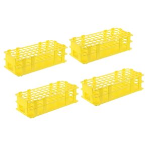 PATIKIL 60 Holes Test Tube Rack, 4Pcs 16mm Square Hole Plastic Detachable Test Tube Holder Stand Suitable for 16mm Dia Tube for Laboratory Scientific Experiments, Blue