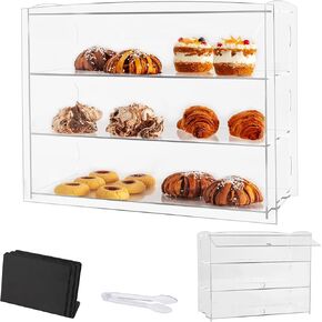 ODOXIA Bakery Display Case | Pastry Display Case For Baking Enthusiasts | Acrylic Boxes For Food Display | Cookie Display | Dessert Display | Bakery Display | Countertop Display Case | Pastry Case