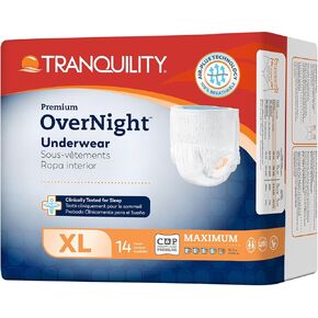 Tranquility 2115 Premium OverNight Adult Underwear Pull On Medium 34"-48" Case of 72