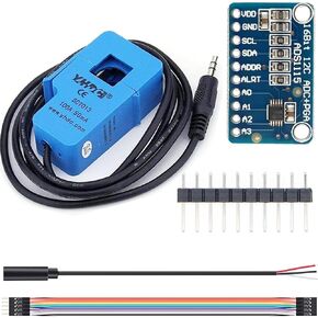 SCT013 Split-core Current Transformer Non-invasive Sensor AC 100A 50MA Split Core with ADS1115 +Audio Cable Female+10PIN Male and Female Dupont Wire