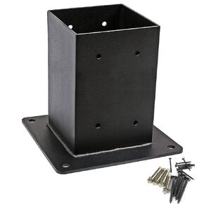 4x4 Deck Post Base, (Inner Size 3.6 x 3.6 Inch) Wood Fence Post Bracket Metal Post Anchor Base Heavy Duty Powder-Coated Thick Steel Post Anchor Outdoor