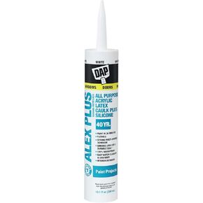 11 Oz White Acrylic Latex Caulk with Silicone 18152