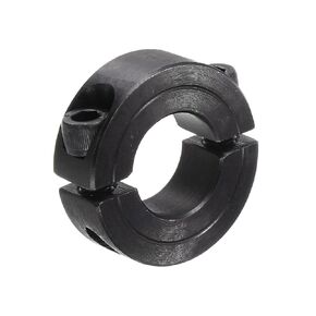 Double Split Shaft Collar - [3/4" Rod x 1-1/2" OD x 1/2" Width] Clamping Style Shaft Collar with Set Screw for Drive Shafts, Motor Bases Use, Carbon Steel, Black