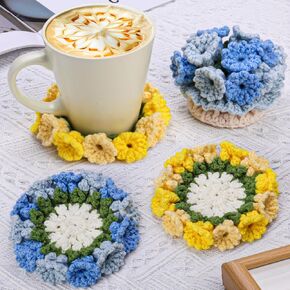 Iuuidu Crochet Kits for Beginners,Flower Crochet Kit,DIY Crochet Bouquet Kit,Crochet Starter Kit for Adults with Detailed Tutorials and Videos(Colorful Daisy)