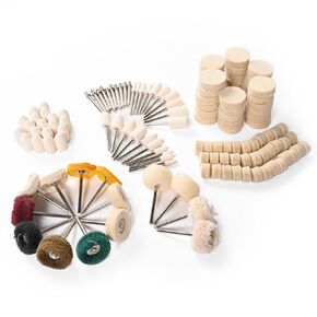 134Pcs Polishing Buffing Wheel Polishing Kit,Polishing Rotary Bits Tool Accessories with 1/8" Shank,Wool Felt Cotton Polishing Wheel Abrasive Wheel Buffing Polishing Wire Brushes