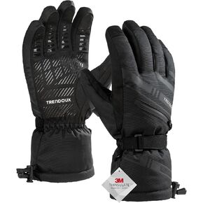 TRENDOUX Winter Gloves Ski Waterproof: 3M Thinsulate -40℉ Windproof Warm Men Women Insulated Glove with Touchscreen Anti-Slip