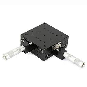 XY Linear Stage, Manual Linear Stage, Precision Linear Translation Stage, 100mmx100mm Positioning Stage, Bearing Sliding Table, Load Capacity 140N, Cross Roller Guide