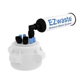 EZwaste HPLC Solvent Waste System, Cap-Only Assembly, 83mm (83B) VersaCap with Six (6X) Ports for 1/8 Inch O.D. Tubing; One (1x) Hose Barb Port for 1/4 or 3/8 Inch I.D. Tubing