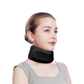 Neck Braces for Neck Pain, Soft Neck Support Relieves Pain & Pressure in Spine for Women & Men, Wrap Align Stabilize Vertebrae Foam Cervical Collar for Sleeping (Black, Size：M)