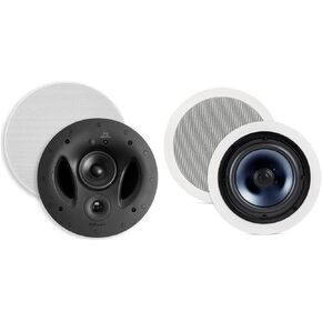Polk Audio 90-RT 3-Way In-Ceiling-Speaker - The Vanishing Series | Perfect for Mains, Rear or Side-Surrounds | Paintable Wafer-Thin Sheer-Grille | Dual Band-Pass Bass Ports - Low Frequencies,White