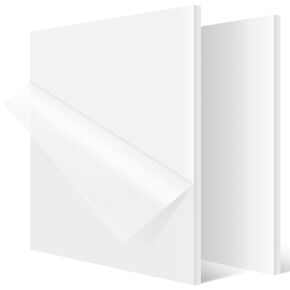 2 Pcs HDPE Sheet 1/2 Thick，Size 12" ×12" ，High Density Polyethylene Board Solid Plastic Block Plastic Board for DIY Projects Machining Home Decor Handcrafts （2 Pcs，White，12×12 inch）