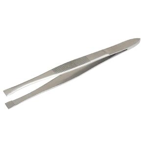 Scientific Stainless Steel Lab Forceps with Straight Flat Broad Tips - Perfect for handling membranes (4.75 in.)
