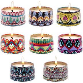 مجموعة شموع معطرة من الصويا الطبيعي للعلاج العطري لتخفيف التوتر (2.25 اونصة) - عبوة من 8 قطع in Kuwait