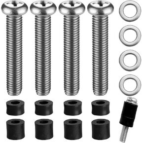 M8 Screws for Samsung TV M8x45mm, Pitch 1.25mm TV Mounting Bolts Screws with 25mm Long Spacers Work with Samsung 50" 55" 60" 65" 70" 75" 82" TV Black