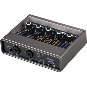 TEYUN Q-22 USB Audio Interface for Recording Music, AudioBox Mic Preamps 48V 2 Channel for Streaming and Podcasting Recording
