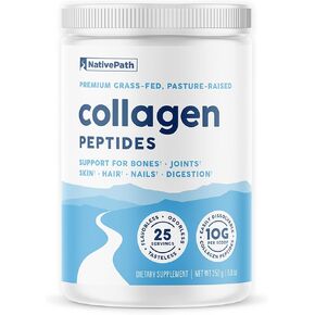 NativePath Collagen Peptides - Hydrolyzed Type 1 & 3 Collagen. Keto & Paleo Grass-Fed Protein Powder for Hair, Skin, Nails, Bones, Joints, Digestion and More - No Gluten or Dairy (Peach, 228g)