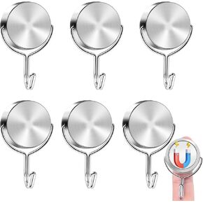 TRYMAG 80LBS Strong Magnetic Hooks Heavy Duty, 6 Pack Swivel Swing Magnetic Hooks for Hanging, Super Strong Neodymium Magnets with Swivel Hooks for Cabins, Magnetic Grill Hooks for Office, Storage