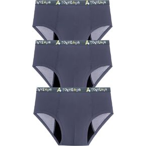 Tony and AVA Incontinence Underwear for Boys | Front and Back Protection, Soft & Comfortable, Reusable Briefs - Ideal for Young Boys | Pack of 1 (Small, Deep Blue)