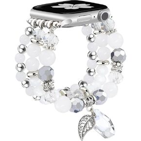 Halloween Beaded Bracelet Band Women Compatible with Apple Watch 38mm 40mm 41mm 42mm (S10) Fashion Cute Handmade Elastic Stretch Strap for iWatch Series 10/9/8/7/6/5/4/3/2/1/SE